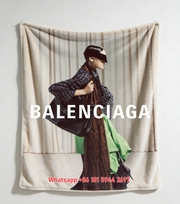 Balenciaga Plaid Look Flannel Throw Blanket for Wall Decor BA288